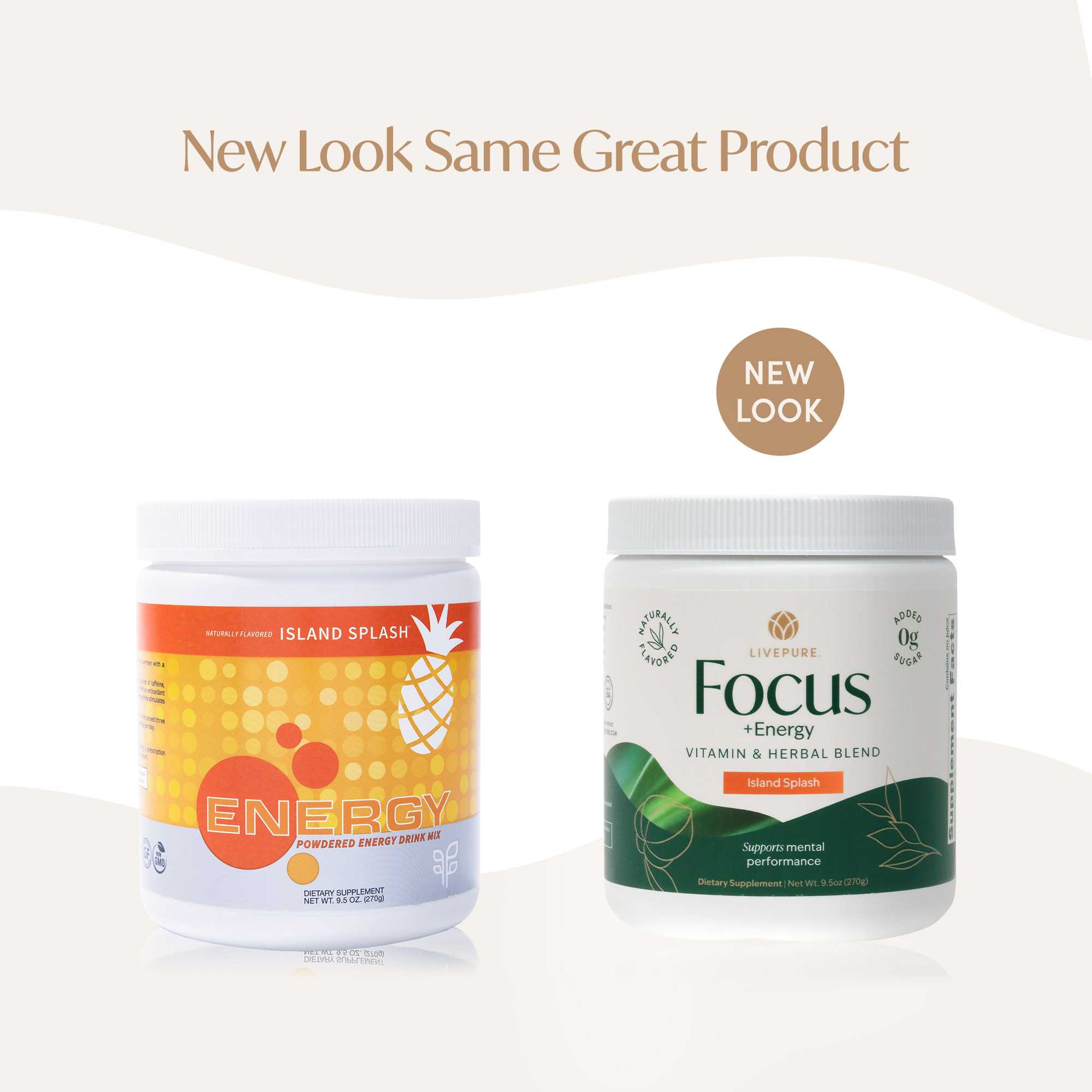 livepure focus + energy, vitamin and herbal drink blend. naturally flavored. zero added sugars, natural sources of caffeine. supports mental performance