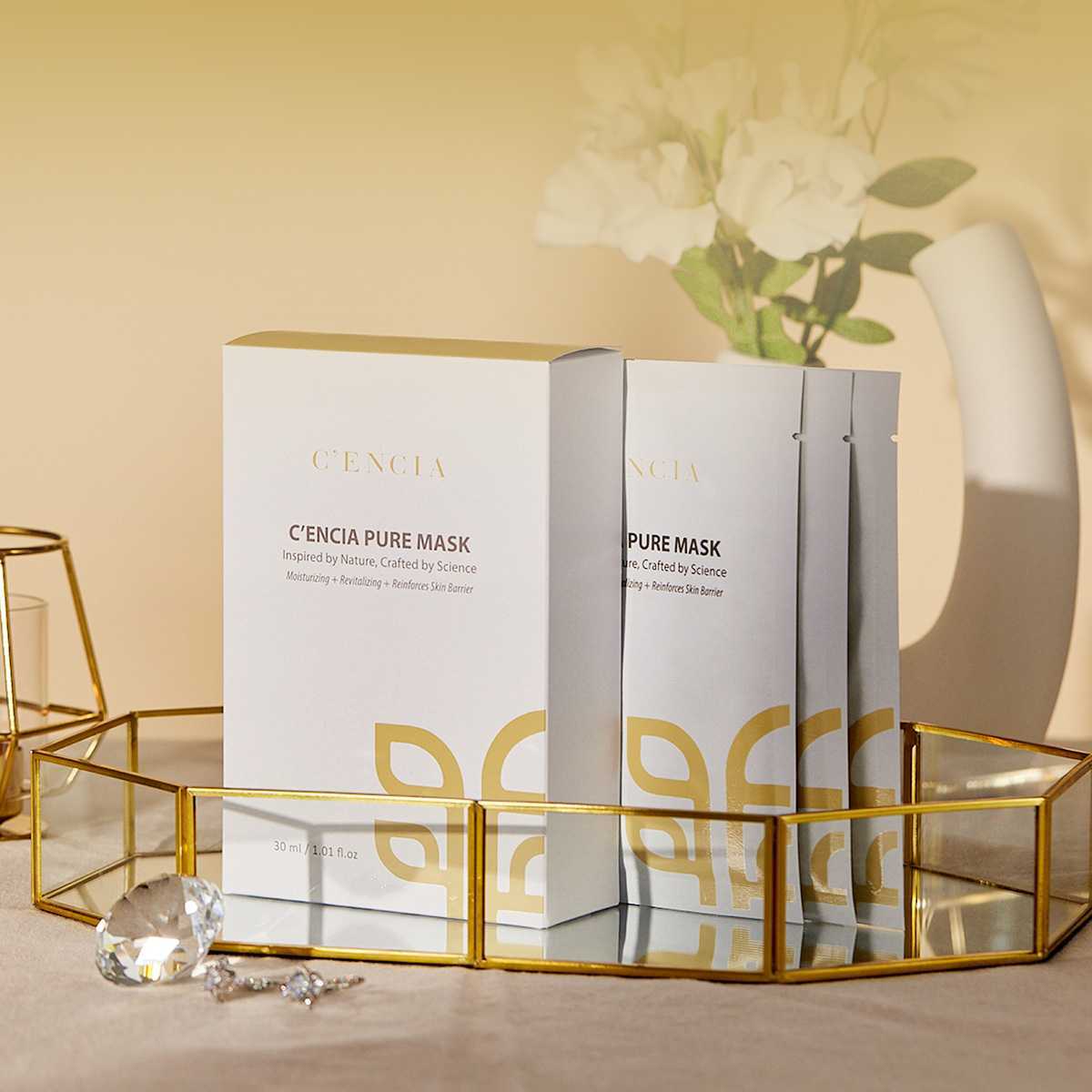 C'ENCIA PURE Mask, sheet mask, super hydration with peptides