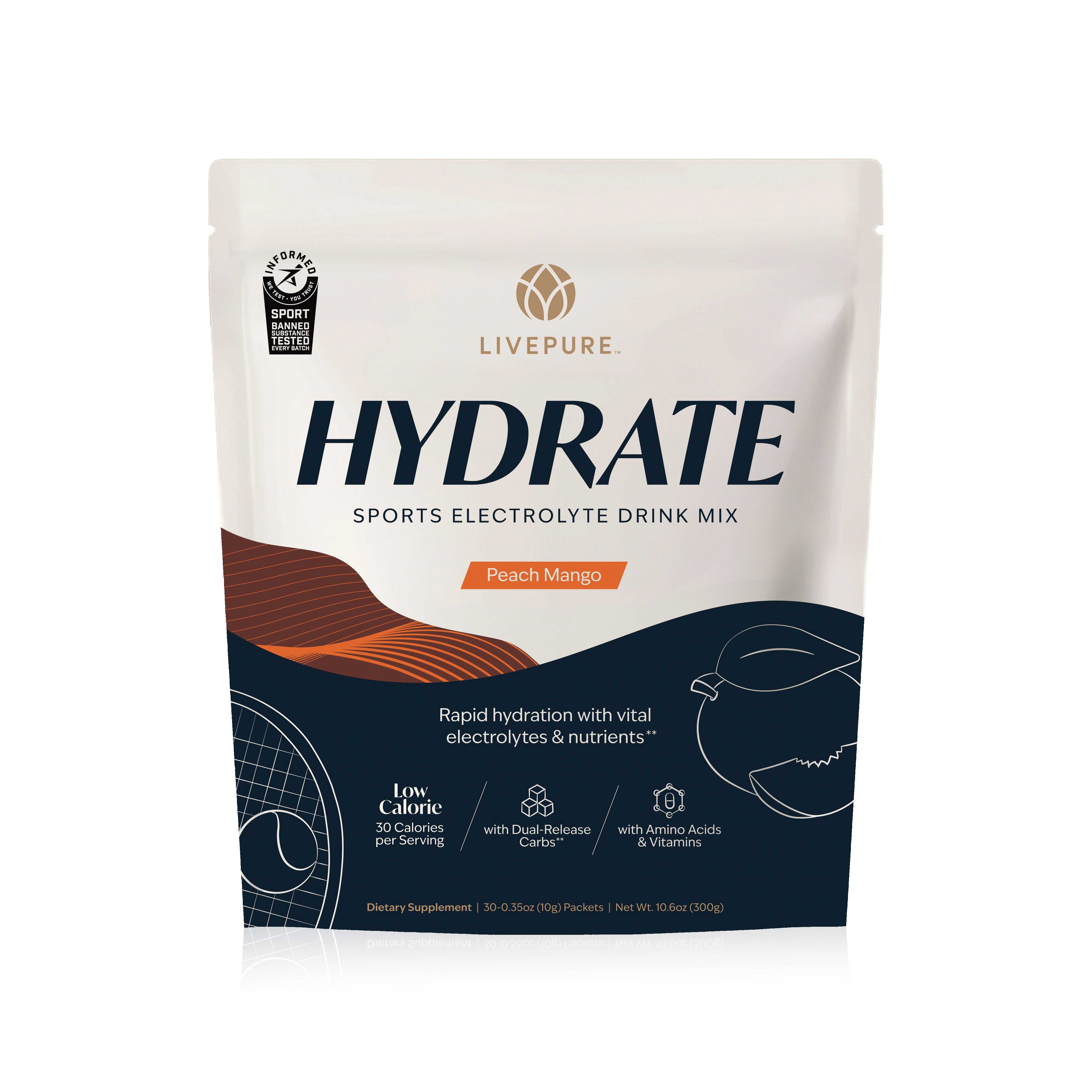 GPS Hydrate Sticks, Peach Mango